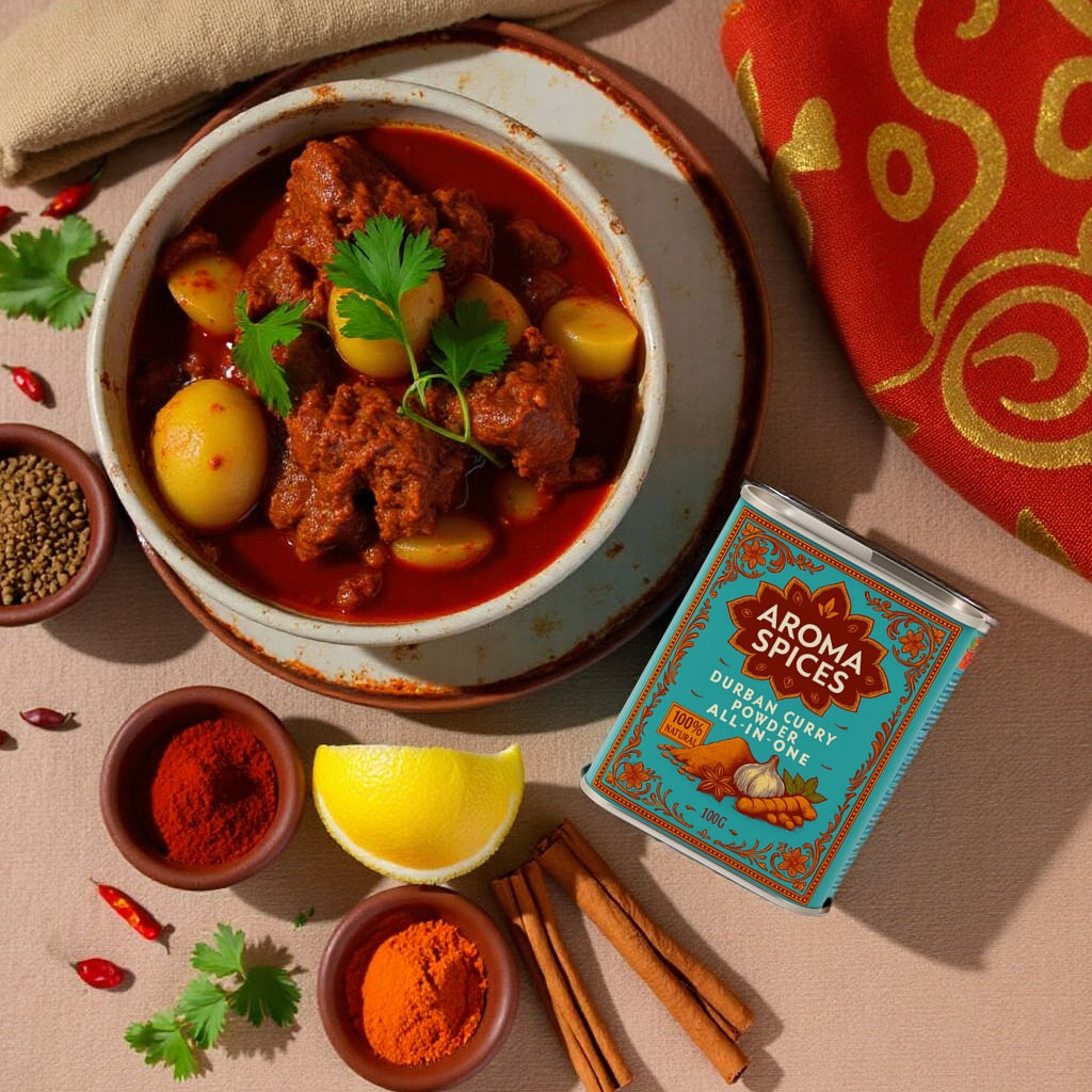 Aroma Spices Signature Durban Curry Powder – Premium Spice Tin