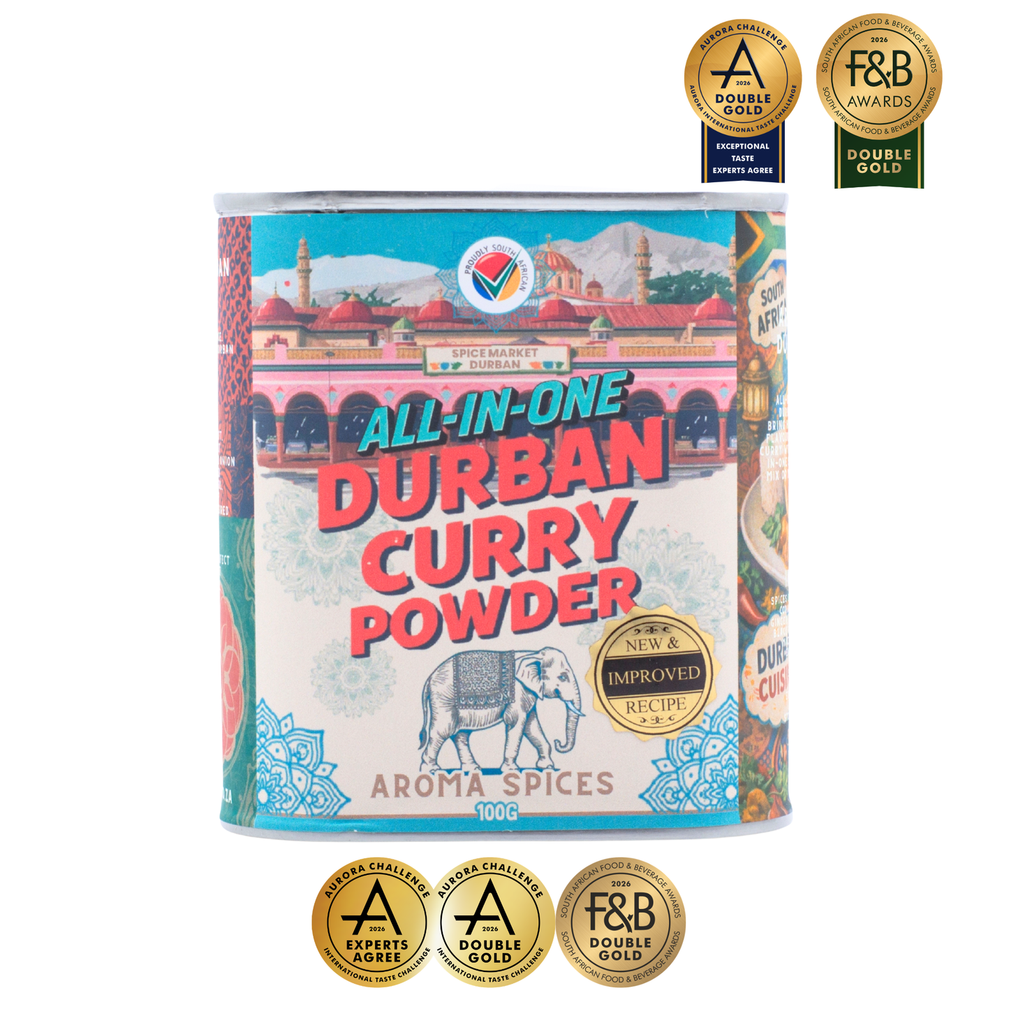 Aroma Spices Signature Durban Curry Powder – Premium Spice Tin