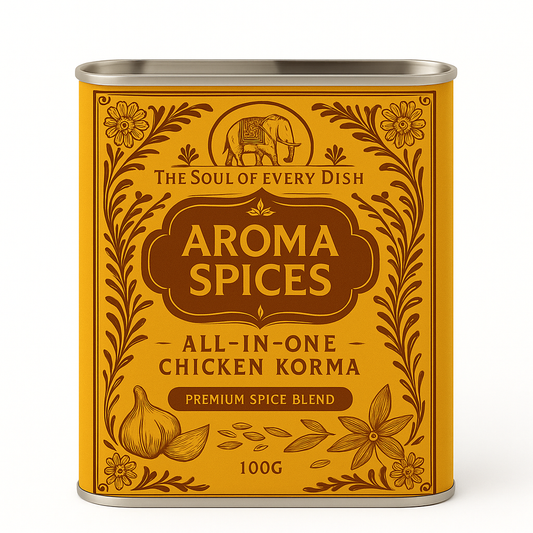 Aroma Spices Signature Chicken Korma Masala – Premium Spice Tin