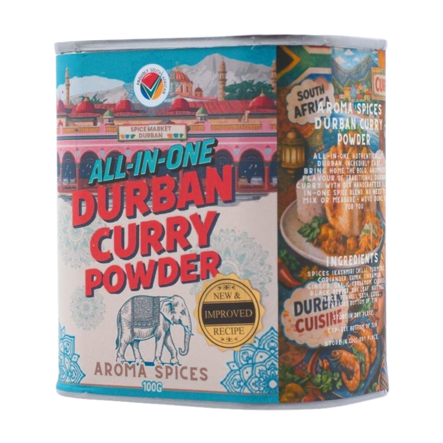 Aroma Spices Signature Durban Curry Powder – Premium Spice Tin