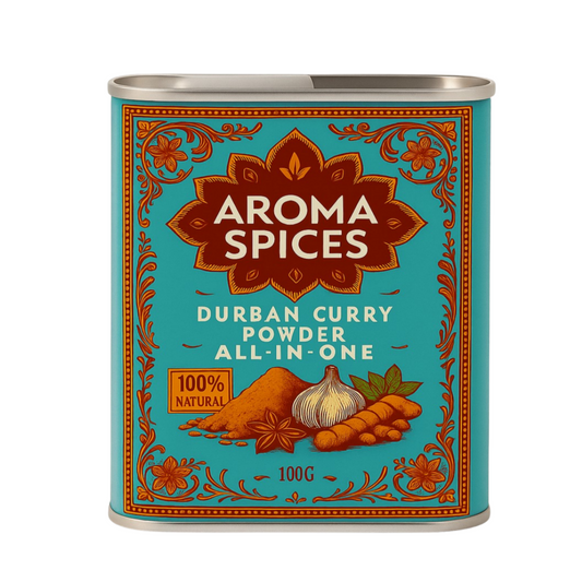 Aroma Spices Signature Durban Curry Powder – Premium Spice Tin